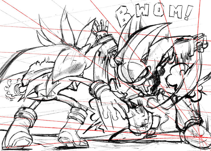 Silver Comic Perspective Sketch